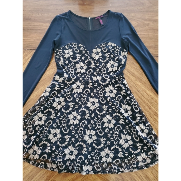 Material Girl dress black/tan lance color size M - Picture 9 of 16